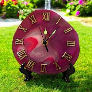 Natural AGATE STONE Desktop Clock